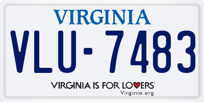 VA license plate VLU7483