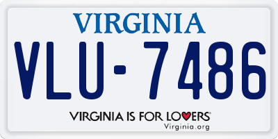 VA license plate VLU7486