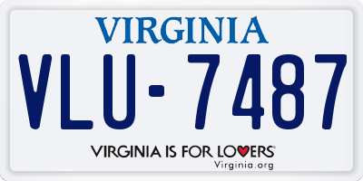 VA license plate VLU7487