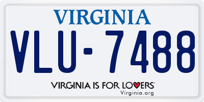 VA license plate VLU7488
