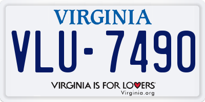 VA license plate VLU7490