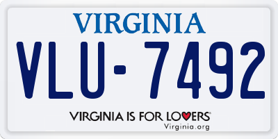VA license plate VLU7492