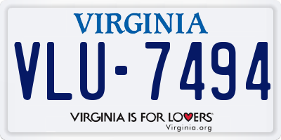 VA license plate VLU7494