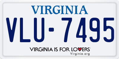 VA license plate VLU7495