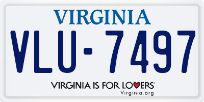 VA license plate VLU7497