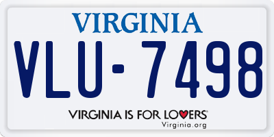 VA license plate VLU7498