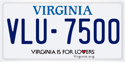 VA license plate VLU7500