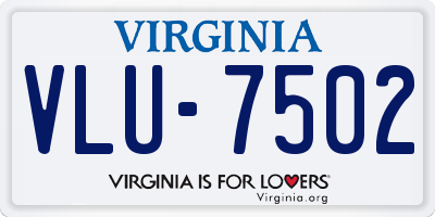 VA license plate VLU7502