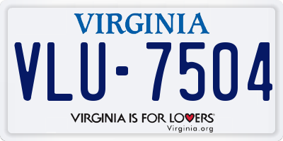 VA license plate VLU7504
