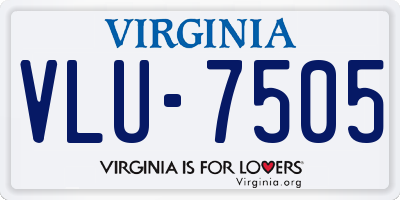 VA license plate VLU7505