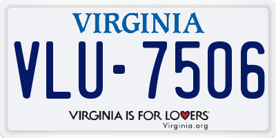 VA license plate VLU7506