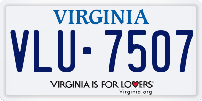 VA license plate VLU7507