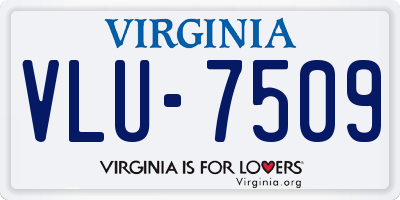 VA license plate VLU7509