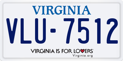 VA license plate VLU7512