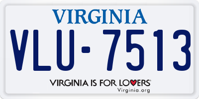 VA license plate VLU7513