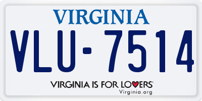 VA license plate VLU7514