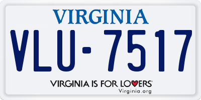 VA license plate VLU7517