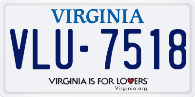 VA license plate VLU7518