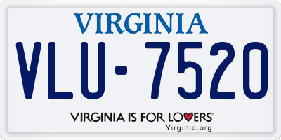 VA license plate VLU7520