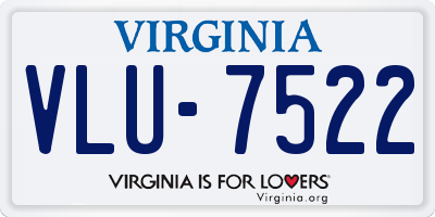 VA license plate VLU7522