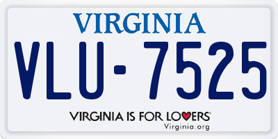 VA license plate VLU7525