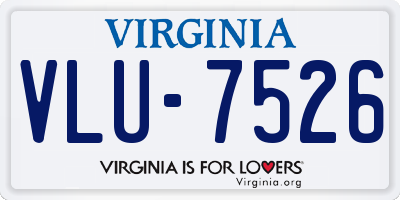 VA license plate VLU7526