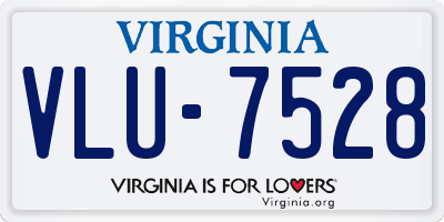 VA license plate VLU7528