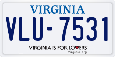 VA license plate VLU7531