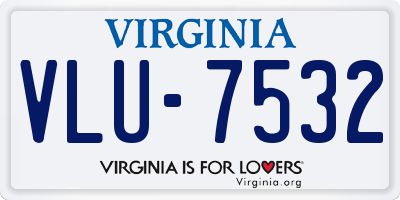 VA license plate VLU7532
