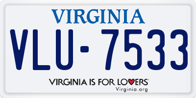 VA license plate VLU7533
