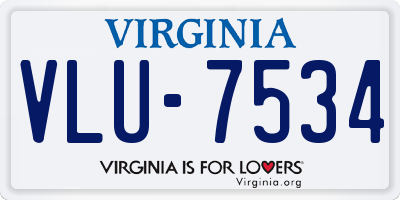 VA license plate VLU7534