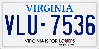 VA license plate VLU7536