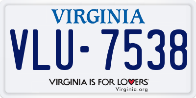 VA license plate VLU7538