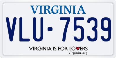 VA license plate VLU7539