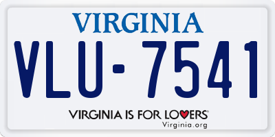 VA license plate VLU7541