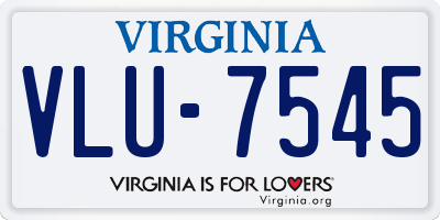 VA license plate VLU7545