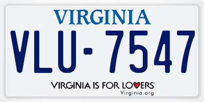 VA license plate VLU7547