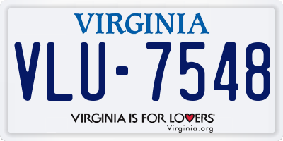 VA license plate VLU7548