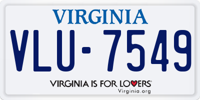 VA license plate VLU7549