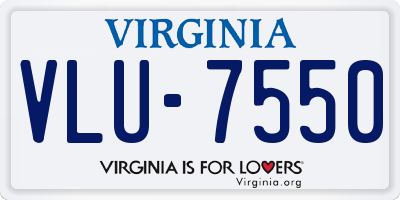 VA license plate VLU7550