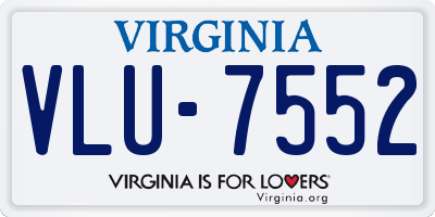 VA license plate VLU7552