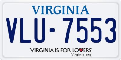 VA license plate VLU7553