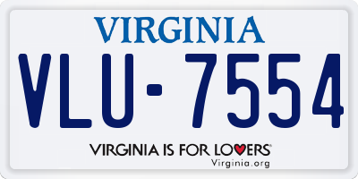 VA license plate VLU7554