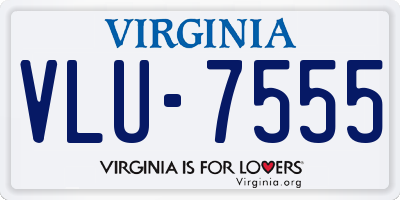 VA license plate VLU7555