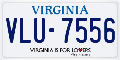 VA license plate VLU7556