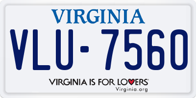 VA license plate VLU7560