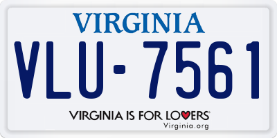 VA license plate VLU7561