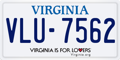 VA license plate VLU7562