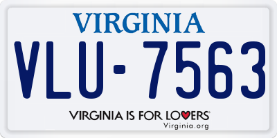 VA license plate VLU7563