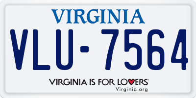 VA license plate VLU7564